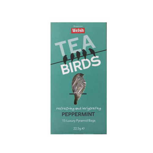 Blas ar Fwyd site Welsh Brew Tea Birds, Peppermint, 15 Bags Box
